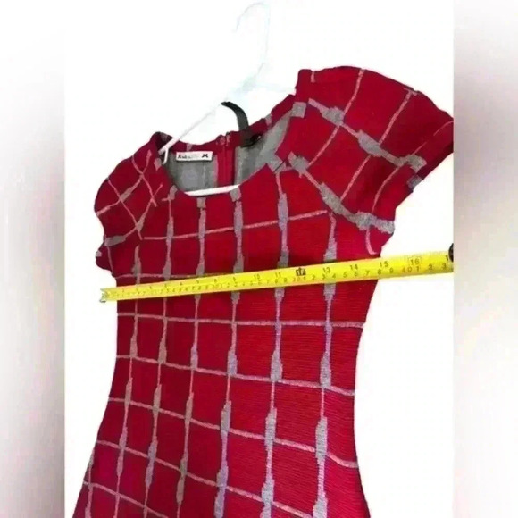 Anthropologie Yoana Baraschi Red Knit Short Sleeve Bodycon Sweater Dress‎ XS - Picture 8 of 9